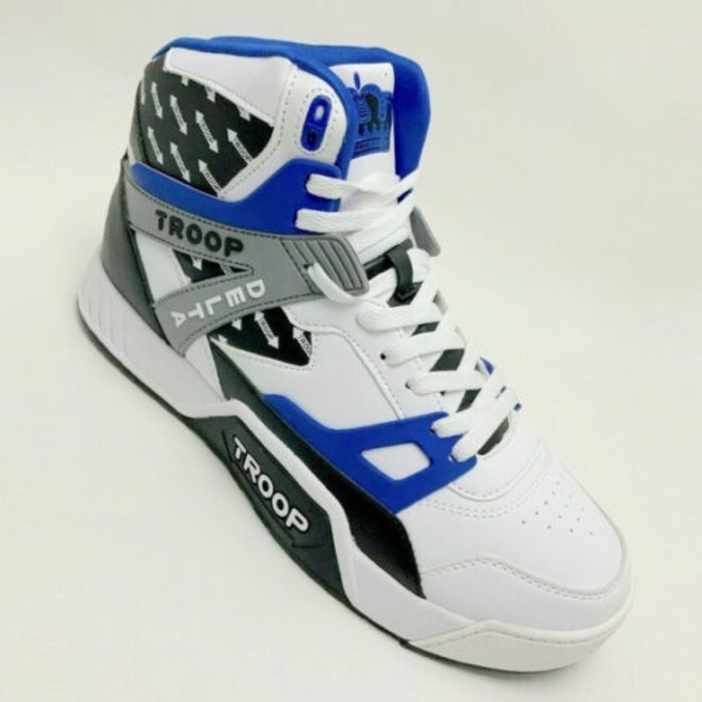 Men's Troop Delta White | Black | Blue Hi-Top Sneakers NWT